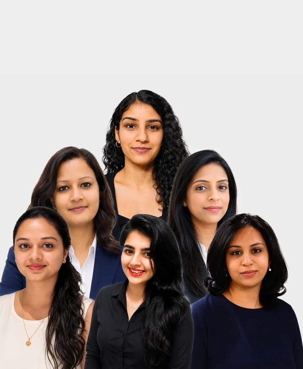 The PaybyCal dietitian team: Vanshika, Garima, Deepti, Haya, Komal and Priya